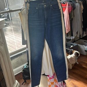 White striped skinny/straight jeans